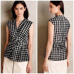 Anthropologie Deletta Gingham Sleeveless Top